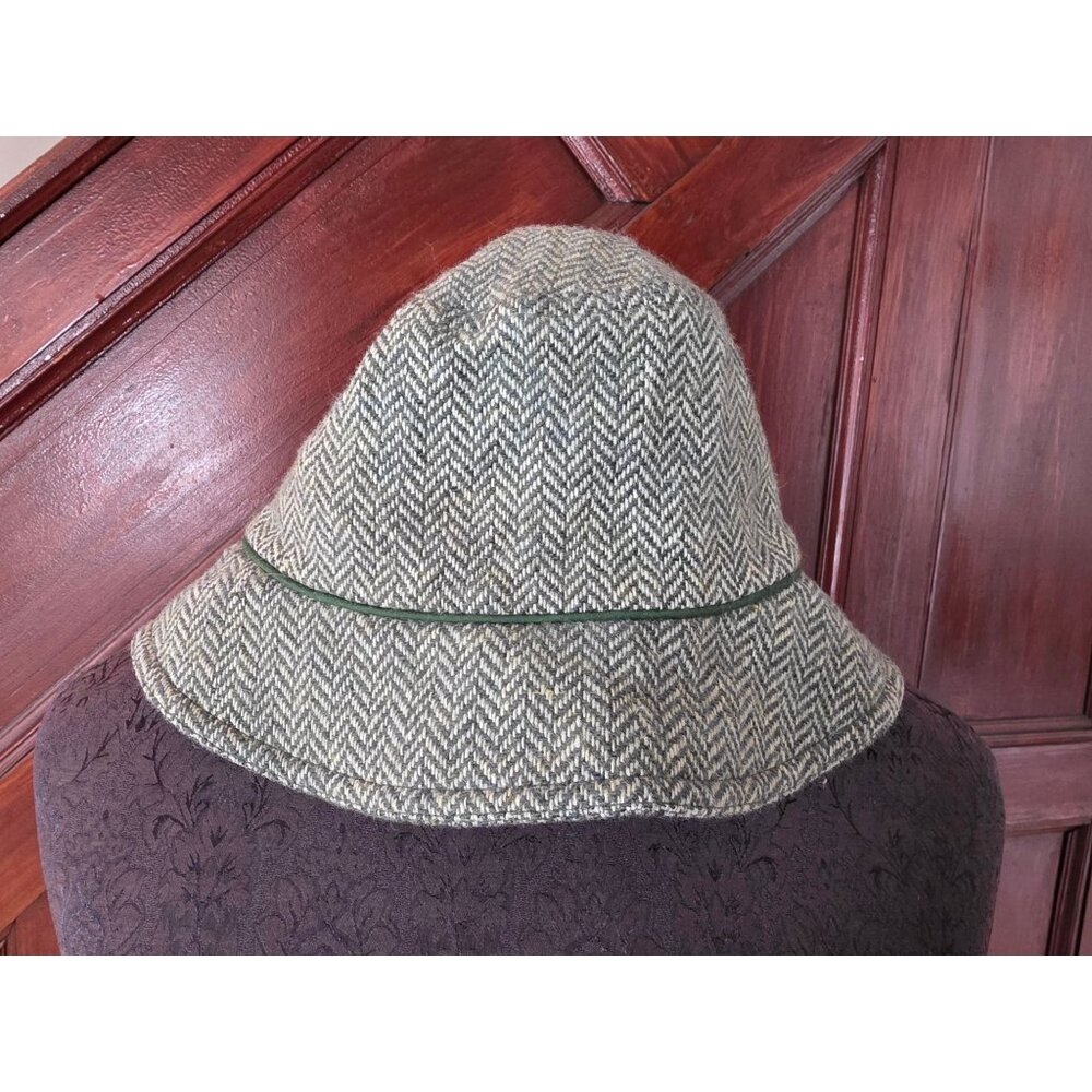 Old Navy Wool Blend Herringbone Bucket Hat L/XL Green & Beige